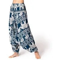 PANASIAM Haremshose Aladinhose Chang Haremshose aus 100% natürlicher Viskose Pumphose auch als Overall tragbar Damen bequeme Freizeithose Pluderhose