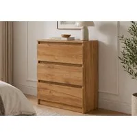 Home Collective Kommode Sideboard mit Schubladen Schubladenschrank Kommodenschrank, modern & vielseitig, mit 3 grifflosen Schubladen Craft-Eiche