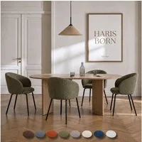Haris Børn Esszimmerstuhl NØR (versch. Farben) - Bequeme Polster Esszimmerstühle mit Armlehne (Set, 4 St), Premium Esstisch Stühle & Wohnzimmerstühle - Moderne Stühle Esszimmer
