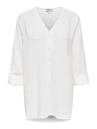 ONLY - ONLJANA METTE V-NECK LS SHIRT NOOS WVN Cloud Dancer - Gr. - XL