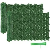 BlingBin Kunsthecken-Sichtschutz Balkonsichtschutz Künstliche Hecke Sichtschutz 100 x 300cm, (2er Set, 2-St., Sichtschutz Künstliche Hecke mit 10 Stück Kabelbinder), Sichtschutzzaun, Wanddekoration für Haus, Garten, Hof, Büro