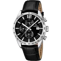 Festina Chronograph F16760/4, Armbanduhr, Quarzuhr, Herrenuhr, Lederarmband, Stoppfunktion