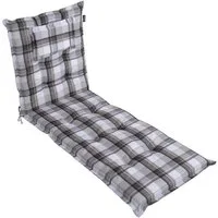 LILENO HOME Liegenauflage perfekt für Strandliegen, Sonnenliege Auflage, Gartenliege Auflage, (1er Set), Polsterauflage Karo Grau Y, Auflagen für Gartenliegen