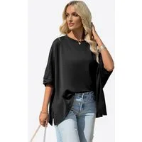 Imily Bela T-Shirt Damen Oversized Top mit Fledermausärmeln (Packung, 1-tlg., 1per-Pack) einfarbig