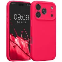 kwmobile Smartphone-Hülle Handyhülle für Apple iPhone 17 Pro Hülle, Hülle Silikon gummiert - Handyhülle - Handy Case in Neon Pink