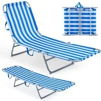 COSTWAY Gartenliege, Strandliege klappbar leicht, Sonnenliege mit Tragegriff