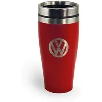 VW Collection by BRISA Coffee-to-go-Becher Volkswagen Isolierter-Edelstahl Thermobecher, Edelstahl, Stilvoller roter Travel Mug mit VW Logo, 450ml