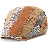 Sporty Flat Cap Gatsby Patch Schirmmütze mit Schirm Schiebermütze