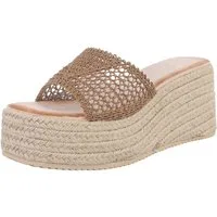 Ital-Design Modische Wedges mit geflochtener Sohle für Damen Plateausandaletten (89852651) Keilabsatz/Wedge Keilsandaletten in Hellbraun