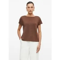 s.Oliver Kurzarmshirt T-Shirt Schimmerndes Jersey-T-Shirt mit Rückenausschnitt