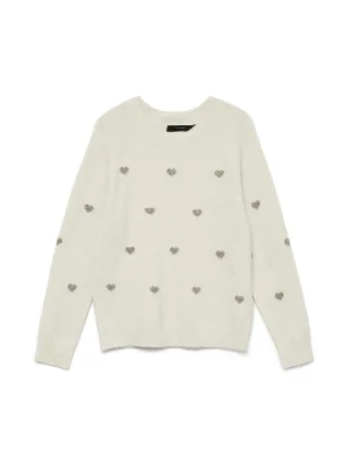 VERO MODA - VMDOFFY INTARSIA LS O-NCK PULLOV GA NOOS Birch - Gr. - S