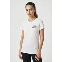 PUMA T-Shirt ESS SCRIPT TEE Regular Fit, sportlicher Stil, mit Grafikstickerei und Print