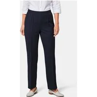 GOLDNER Schlupfhose Rippenhose mit Biesen Bequeme Stretchhose mit Schlupfbund und Knöchellänge