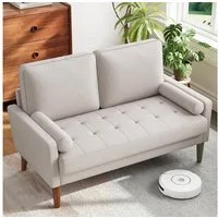 OUNUO 2-Sitzer Sofa 2 Sitzer, Modernes 2er Sofa mit 2 Wurfkissen