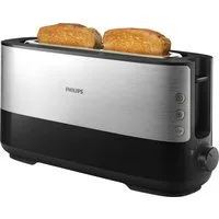 Philips Toaster HD2692/90, 1 langer Schlitz, für 2 Scheiben, 950 W, mit Aufwärm- und Auftaufunktion, integriertem Brötchenaufsatz
