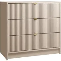 MIRJAN24 Kommode Tireno 3SZ (mit drei Schubladen), Aluminiumgriff in der Farbe Gold