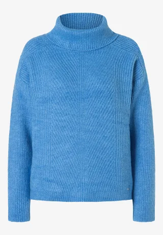 MORE & MORE - Rollkragenpullover blau - Gr. - 44