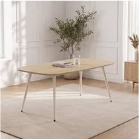 Jiexi Esstisch Moderner Esstisch 120x69 MDF Eichenoptik mit verstellbaren Beinen