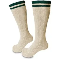 Steigenhöfer Manufaktur Trachtensocken für Herren und Damen – Socken mit Zopfmuster und Steifen Oktoberfest Strümpfe aus Baumwolle für Männer & Frauen