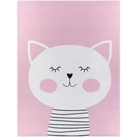TaraCarpet Kinderteppich Fresh Kids Tiere, rechteckig, Höhe: 5 mm, Fresh Kids Tiere Katze Rosa Kinderzimmer Jugendzimmer 80x150 cm