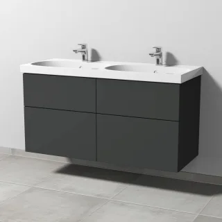 Sanipa 3way Waschtischunterbau zu Geberit Acanto Waschtisch mit 4 Auszügen, Graphit-Matt SP4201B