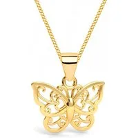 Goldene Hufeisen Kette mit Anhänger Schmetterling Halskette in Gold – Filigrane Eleganz, 925 Sterling Silber (hypoallergen)