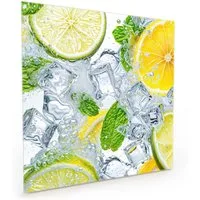 Primedeco Küchenrückwand Spritzschutz, Herdblende aus Glas - Motiv Zitrusfrische