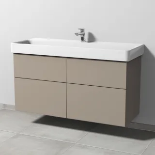 Sanipa 3way Waschtischunterbau zu Laufen Pro S Waschtisch mit 4 Auszügen, Sandgrau-Matt SF78667