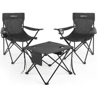 HOMECALL Campingstuhl Campingtisch mit Stühlen Klappstuhl Camping Faltstuhl Picknicktische (Rutschfest & Wetterfest, für Camping, Picknick, Angeln), Faltstuhl Campingstuhl mit Tisch Klapptisch mit Stühlen
