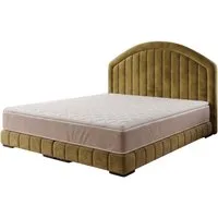 A&J MöbelLand GmbH Polsterbett LEON mit Kopfteil - Stilvolles Bettgestell für Ihr Schlafzimmer (Länge: 209 cm, Höhe Kopfteil: 110 cm, 4 Kopfteil-Varianten, 7 Größen zur Auswahl, Modernes Design, TOP ANGEBOT!, Inklusive Bettgestell), Komplettgestell-S