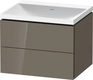 Duravit L-Cube c-shaped Set wandhängend Flanell Grau Hochglanz 600x480x480 mm - LC6950N89890000 LC6950N89890000