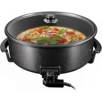T24 Elektrische Pizzapfanne elektrische Pizzapfanne 42 cm/Grillpfanne/Elektropfanne/Pizzaofen, 1500,00 W, elektrische Pfanne, Pizzaofen, Paella Pfanne