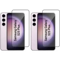 CLM-Tech Displayschutzglas 2x Schutzfolie für Samsung Galaxy S25 PLUS Panzerfolie kristallklar für Samsung Galaxy S25+ 6,7 Zoll, Panzerglas Folie - Anti-Fingerabdruck und kratzfest -, 2 Stück, Kristallklar