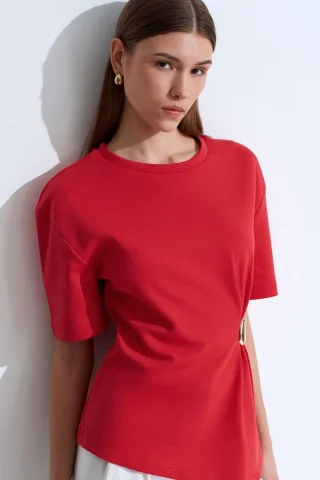 Damen Rundhals Kurzarm Jersey T-Shirt