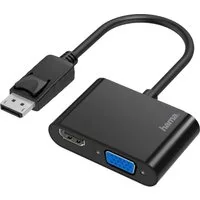 Hama Video-Adapter 2in1 DisplayPort-Stecker - VGA & HDMI™ Bu. Ultra HD4K Video-Adapter DisplayPort zu VGA, HDMI, 10 cm