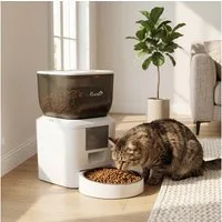 PawHut Katzen-Futterautomat Futterspender Katzenfutter mit App-Steuerung, 1–10 Mahlzeiten pro Tag, 2,4G WLAN-App, 4L, 10s Aufnahmefunktion