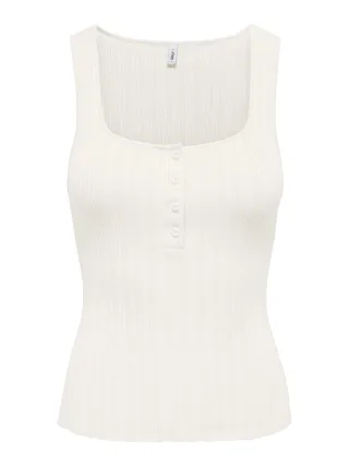 ONLY - ONLBREE SL SQUARE NECK TANK TOP CC KNT Cloud Dancer - Gr. - M