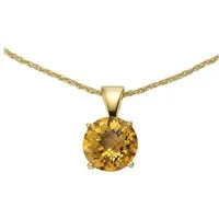 Jamelli Kette mit Anhänger Silber 925 vergoldet 45/42cm lang mit echtem Citrin 10mm