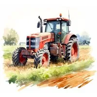 nikima Wandtattoo 249 Wandtattoo roter Traktor - Größe 500 x 500 mm (PVC-Folie), in 4 vers. Größen