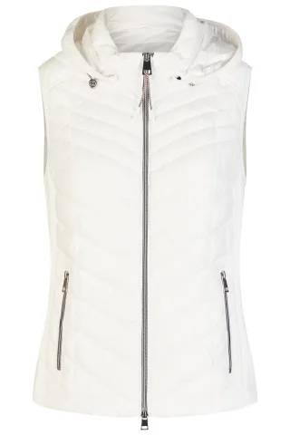 Barbara Lebek - Weste Down Free mit Kapuze offwhite - Gr. - 38