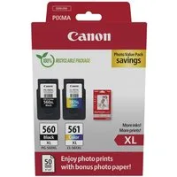 Canon 2 Druckerpatronen Tinte PG-560 XL BK / CL-561 XL tri-color Photo Value Tintenpatrone