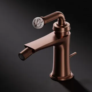 Steinberg Serie 355 Bidet-Einhebelmischer, Kupfer gebürstet / Calacatta Viola 355 1300 BC