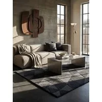 KADIMA DESIGN Wollteppich DEBEN Teppich modern zeitlos reine Wolle Naturfaser 120x170 Anthrazit, Rechteckig, Höhe: 14 mm, 10 mm Kurzflor, fußbodenheizungsgeeignet, weich, hochwertig