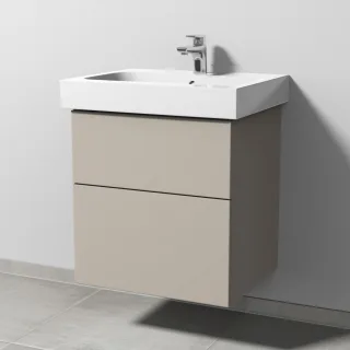 Sanipa 3way Waschtischunterbau zu Geberit iCon Waschtisch mit 2 Auszügen, Kaschmir-Matt SP6501U