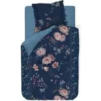 PiP Studio Bettwäsche Tokyo Bouquet Dunkelblau, Perkal, 2 teilig, Lilien, Dahlien, Punkte