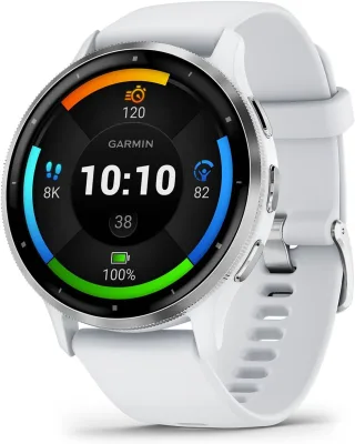 Garmin Venu 3 [inkl. Silikonarmband weiß] 45mm Edelstahlgehäuse silber