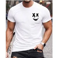 RMK T-Shirt Herren Shirt Sommer Basic Smile Smiley Emoticon 100% Baumwolle
