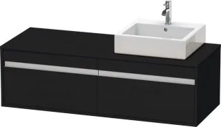 Duravit Ketho Konsolenwaschtischunterbau wandhängend Eiche Schwarz Matt 1400x550x426 mm - KT6697R161 KT6697R1616