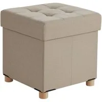relaxdays Stauraumhocker Hocker mit Stauraum, Beige