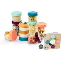 BABYMOOV Aufbewahrungsbox 8er Set Glas Behälter Babynahrung - Aufbewahren Einfrieren Babybrei